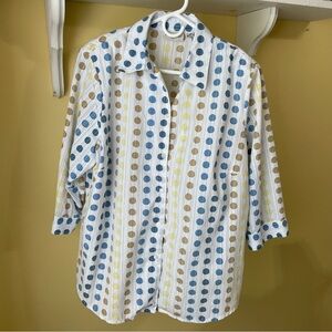 Kim Rogers Polka Dot Button down Blouse